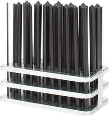 Value Collection - 28 Piece, 3/32 to 17/32", Transfer Punch Set - Round Shank, Comes in Stand - Apex Tool & Supply