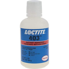Loctite - 1 Lb Bottle Clear Instant Adhesive - Series 403, 24 hr Full Cure Time - Apex Tool & Supply