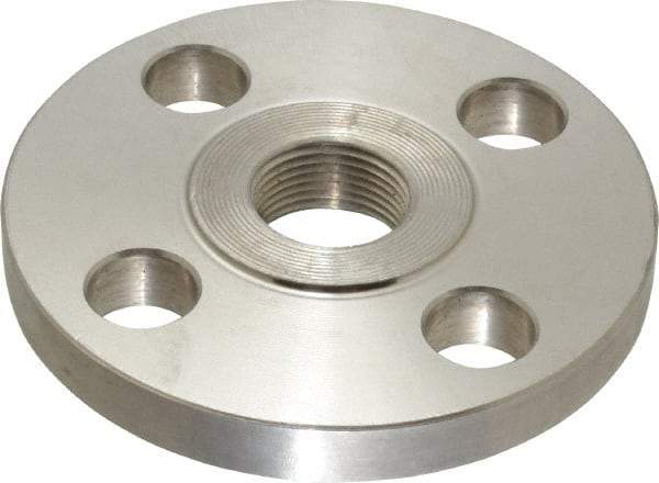 Value Collection - 3/4" Pipe, 3-7/8" OD, Stainless Steel, Threaded Pipe Flange - 2-3/4" Across Bolt Hole Centers, 5/8" Bolt Hole, 150 psi, Grades 304 & 304L - Apex Tool & Supply
