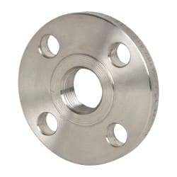 Value Collection - 1" Pipe, 4-1/4" OD, Stainless Steel, Threaded Pipe Flange - 3-1/8" Across Bolt Hole Centers, 5/8" Bolt Hole, 150 psi, Grades 304 & 304L - Apex Tool & Supply