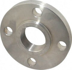 Value Collection - 1-1/2" Pipe, 5" OD, Stainless Steel, Threaded Pipe Flange - 3-7/8" Across Bolt Hole Centers, 5/8" Bolt Hole, 150 psi, Grades 304 & 304L - Apex Tool & Supply
