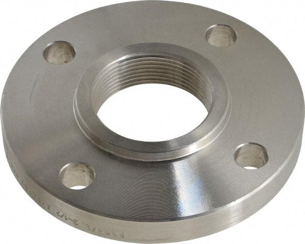 Value Collection - 2-1/2" Pipe, 7" OD, Stainless Steel, Threaded Pipe Flange - 5-1/2" Across Bolt Hole Centers, 3/4" Bolt Hole, 150 psi, Grades 304 & 304L - Apex Tool & Supply