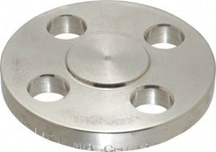 Merit Brass - 1/2" Pipe, 3-1/2" OD, Stainless Steel, Blind Pipe Flange - 2-3/8" Across Bolt Hole Centers, 5/8" Bolt Hole, 150 psi, Grades 304 & 304L - Apex Tool & Supply