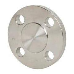 Merit Brass - 1" Pipe, 4-1/4" OD, Stainless Steel, Blind Pipe Flange - 3-1/8" Across Bolt Hole Centers, 5/8" Bolt Hole, 150 psi, Grades 304 & 304L - Apex Tool & Supply