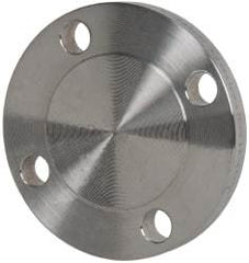 Merit Brass - 2" Pipe, 6" OD, Stainless Steel, Blind Pipe Flange - 4-3/4" Across Bolt Hole Centers, 3/4" Bolt Hole, 150 psi, Grades 304 & 304L - Apex Tool & Supply