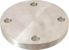Merit Brass - 2-1/2" Pipe, 7" OD, Stainless Steel, Blind Pipe Flange - 5-1/2" Across Bolt Hole Centers, 3/4" Bolt Hole, 150 psi, Grades 304 & 304L - Apex Tool & Supply