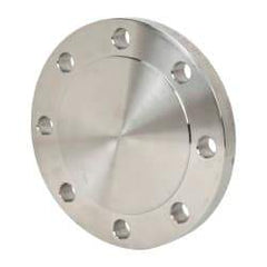 Merit Brass - 4" Pipe, 9" OD, Stainless Steel, Blind Pipe Flange - 7-1/2" Across Bolt Hole Centers, 3/4" Bolt Hole, 150 psi, Grades 304 & 304L - Apex Tool & Supply