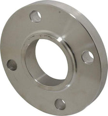 Merit Brass - 2-1/2" Pipe, 7" OD, Stainless Steel, Slip On Pipe Flange - 5-1/2" Across Bolt Hole Centers, 3/4" Bolt Hole, 150 psi, Grades 304 & 304L - Apex Tool & Supply