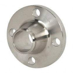Merit Brass - 1-1/2" Pipe, 5" OD, Stainless Steel, Weld Neck Pipe Flange - 3-7/8" Across Bolt Hole Centers, 5/8" Bolt Hole, 150 psi, Grades 304 & 304L - Apex Tool & Supply