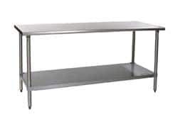 Eagle MHC - 60 Wide x 30" Deep x 34-1/2" High, Stainless Steel Work Table - Rolled Edge, Fixed Legs - Apex Tool & Supply