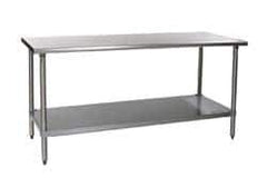 Eagle MHC - 96 Wide x 30" Deep x 34-1/2" High, Stainless Steel Work Table - Rolled Edge, Fixed Legs - Apex Tool & Supply