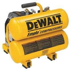 DeWALT - 1.1 HP, 3.2 CFM at 100 psi Dewalt Twin Stack Compressor - 4 Gallon Tank, 15 Amp, 125 Max psi, 120V - Apex Tool & Supply