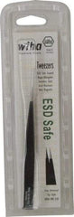 Wiha - 5-1/8" OAL AA-SA ESD Safe Tweezers - Universal Fine Point - Apex Tool & Supply