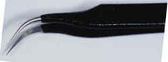 Wiha - 4-3/4" OAL 7A-SA ESD Safe Tweezers - Curved, Extra Fine Rounded Tips - Apex Tool & Supply