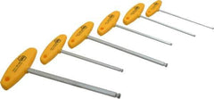 Wiha - 6 Piece T-Handle Ball End Hex Key Set - Hex Range 5/32 to 3/8", Chrome Vanadium Molybdenum - Apex Tool & Supply