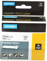 Rhino - 138" Long, White Nylon Flexible Tape - For DYMO Brand Labeling Equipment Designed for "D1" Tapes (Check Width Compatibility) - Apex Tool & Supply