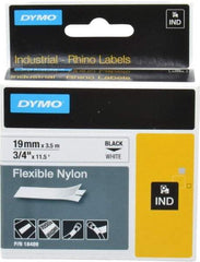 Rhino - 138" Long, White Nylon Flexible Tape - For DYMO Brand Labeling Equipment Designed for "D1" Tapes (Check Width Compatibility) - Apex Tool & Supply