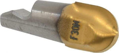 Seco - MM08 MD03 Grade F30M Carbide Ball Nose Milling Tip Insert - TiAlN/TiN Finish, 2 Flutes, 0.315" Cutting Diam, 0.322" Depth of Cut, 0.371" Extension, 0.157" Cnr Rad - Apex Tool & Supply