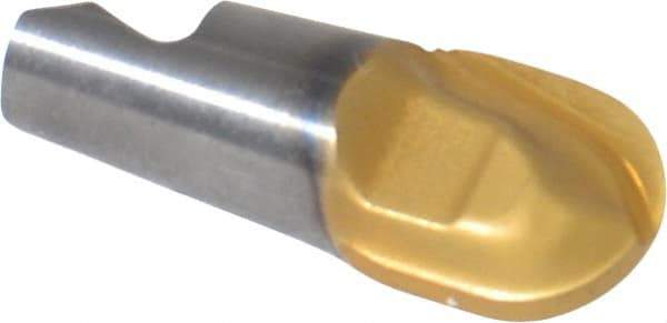 Seco - MM08 M03 Grade F30M Carbide Ball Nose Milling Tip Insert - TiAlN/TiN Finish, 2 Flutes, 0.315" Cutting Diam, 0.322" Depth of Cut, 0.37" Extension, 0.157" Cnr Rad - Apex Tool & Supply