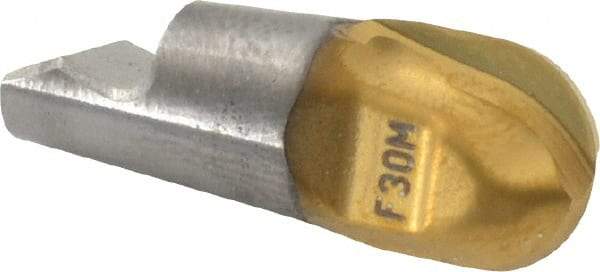 Seco - MM10 M04 Grade F30M Carbide Ball Nose Milling Tip Insert - TiAlN/TiN Finish, 2 Flutes, 3/8" Cutting Diam, 0.403" Depth of Cut, 0.462" Extension, 3/16" Cnr Rad - Apex Tool & Supply