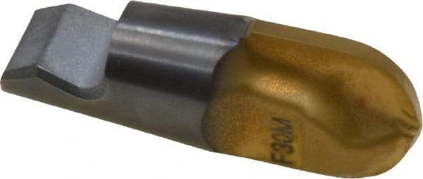 Seco - MM12 MD05 Grade F30M Carbide End Milling Tip Insert - TiAlN/TiN Finish, 2 Flutes, 0.472" Cutting Diam, 0.483" Depth of Cut, 0.556" Extension, 0.236" Cnr Rad - Apex Tool & Supply