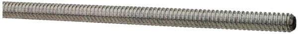 Made in USA - #4-40 UNC (Coarse), 2' Long, Low Carbon Steel Threaded Rod - Zinc-Plated Finish, Right Hand Thread - Apex Tool & Supply