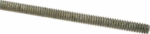 Value Collection - #6-32 UNC (Coarse), 2' Long, Low Carbon Steel Threaded Rod - Zinc-Plated Finish, Right Hand Thread - Apex Tool & Supply