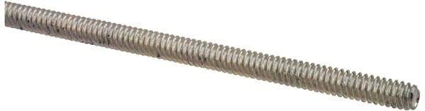 Value Collection - #10-24 UNC (Coarse), 2' Long, Low Carbon Steel Threaded Rod - Zinc-Plated Finish, Right Hand Thread - Apex Tool & Supply