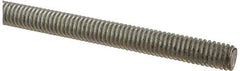 Made in USA - 5/16-18 UNC (Coarse), 2' Long, Low Carbon Steel Threaded Rod - Zinc-Plated Finish, Right Hand Thread - Apex Tool & Supply