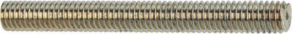 Made in USA - 7/16-14 UNC (Coarse), 2' Long, Low Carbon Steel Threaded Rod - Zinc-Plated Finish, Right Hand Thread - Apex Tool & Supply