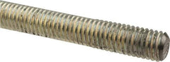 Made in USA - 1/2-13 UNC (Coarse), 2' Long, Low Carbon Steel Threaded Rod - Zinc-Plated Finish, Right Hand Thread - Apex Tool & Supply