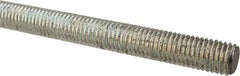 Made in USA - 5/8-11 UNC (Coarse), 2' Long, Low Carbon Steel Threaded Rod - Zinc-Plated Finish, Right Hand Thread - Apex Tool & Supply