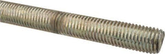 Made in USA - 3/4-10 UNC (Coarse), 2' Long, Low Carbon Steel Threaded Rod - Zinc-Plated Finish, Right Hand Thread - Apex Tool & Supply