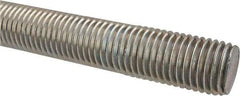 Made in USA - 1-8 UNC (Coarse), 2' Long, Low Carbon Steel Threaded Rod - Zinc-Plated Finish, Right Hand Thread - Apex Tool & Supply