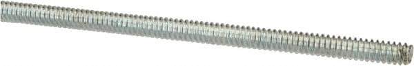 Value Collection - #6-32 UNC (Coarse), 3' Long, Low Carbon Steel Threaded Rod - Zinc-Plated Finish, Right Hand Thread - Apex Tool & Supply