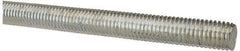 Made in USA - 9/16-12 UNC (Coarse), 3' Long, Low Carbon Steel Threaded Rod - Zinc-Plated Finish, Right Hand Thread - Apex Tool & Supply