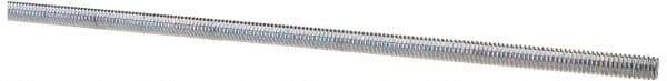 Value Collection - #8-32 UNC (Coarse), 6' Long, Low Carbon Steel Threaded Rod - Zinc-Plated Finish, Right Hand Thread - Apex Tool & Supply