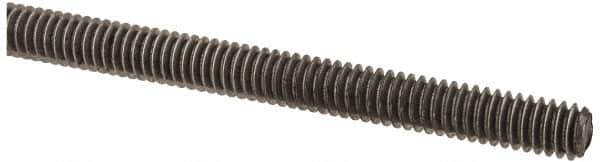 Value Collection - #8-32 UNC (Coarse), 2' Long, Low Carbon Steel Threaded Rod - Oil Finish Finish, Right Hand Thread - Apex Tool & Supply