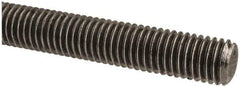 Made in USA - 9/16-12 UNC (Coarse), 2' Long, Low Carbon Steel Threaded Rod - Oil Finish Finish, Right Hand Thread - Apex Tool & Supply