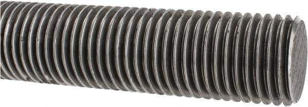 Made in USA - 1-1/2-6 UNC (Coarse), 2' Long, Low Carbon Steel Threaded Rod - Oil Finish Finish, Right Hand Thread - Apex Tool & Supply