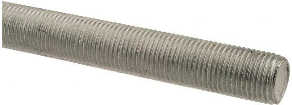 Made in USA - 1/2-20 UNF (Fine), 2' Long, Low Carbon Steel Threaded Rod - Zinc-Plated Finish, Right Hand Thread - Apex Tool & Supply