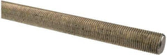 Made in USA - 9/16-18 UNF (Fine), 2' Long, Low Carbon Steel Threaded Rod - Zinc-Plated Finish, Right Hand Thread - Apex Tool & Supply