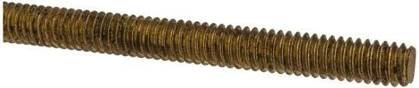 Made in USA - 1/4-20 UNC (Coarse), 2' Long, Brass Threaded Rod - Right Hand Thread - Apex Tool & Supply