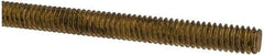 Made in USA - 1/4-20 UNC (Coarse), 2' Long, Brass Threaded Rod - Right Hand Thread - Apex Tool & Supply