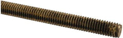 Made in USA - 3/8-16 UNC (Coarse), 2' Long, Brass Threaded Rod - Right Hand Thread - Apex Tool & Supply