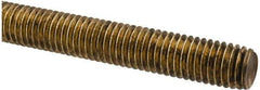 Made in USA - 1/2-13 UNC (Coarse), 2' Long, Brass Threaded Rod - Right Hand Thread - Apex Tool & Supply