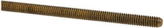 Made in USA - #8-32 UNC (Coarse), 3' Long, Brass Threaded Rod - Right Hand Thread - Apex Tool & Supply
