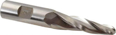 Made in USA - 5° Taper Angle per Side, 3/8" Small End Diam, 2-1/4" LOC, High Speed Steel 3 Flute Tapered Ball End Mill - 4-1/4" OAL, 3/4" Shank Diam - Apex Tool & Supply