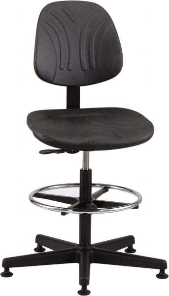 Bevco - 21 to 31" High Adjustable Chair - 27" Wide x 27" Deep, Polyurethane Seat, Black - Apex Tool & Supply