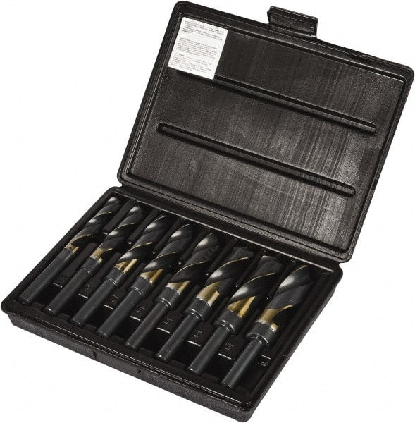 Precision Twist Drill - 9/16 to 1", 118° Point, Oxide/Gold Finish, Cobalt Reduced Shank Drill Bit Set - Apex Tool & Supply